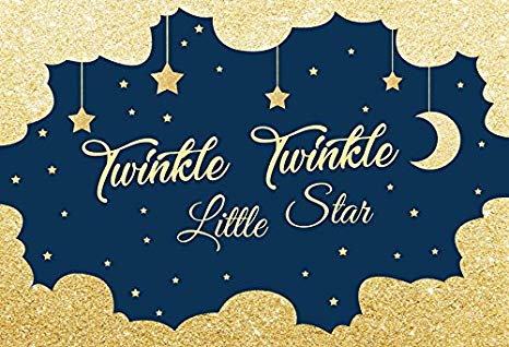 OFILA Twinkle Twinkle Little Star Backdrop 7x5ft Moon and Stars Background  Sparkling Shoots Baby Shower Theme Party Decoration Kids Birthday Shoots.