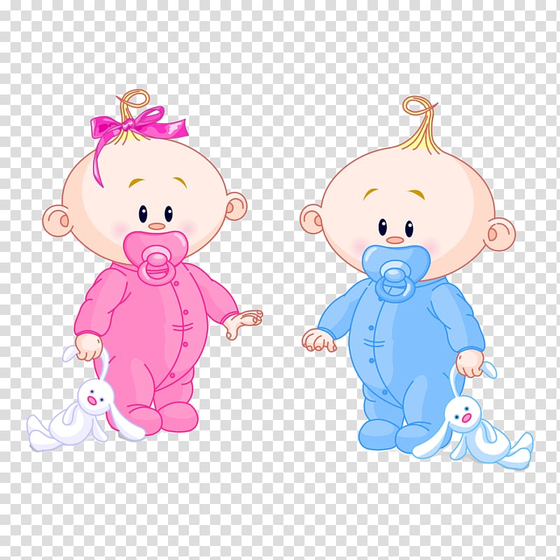 Two babies holding plush toy illustration, Infant Boy Girl.