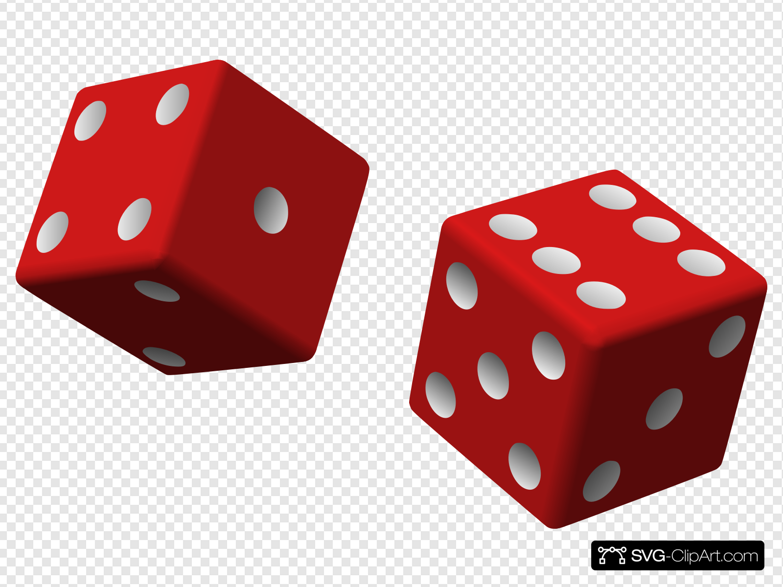 Two Red Dice Clip art, Icon and SVG.