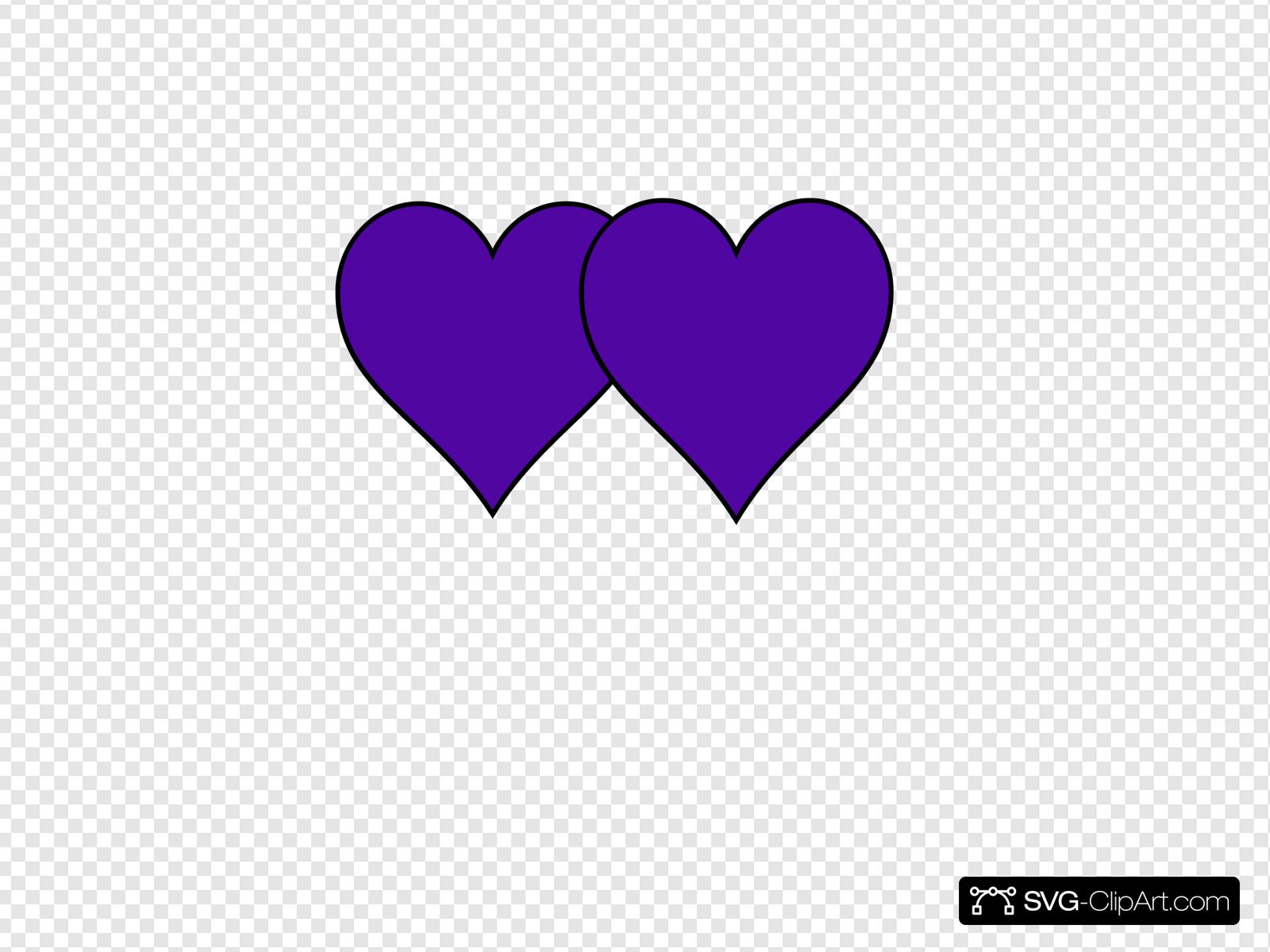 Two Purple Hearts Clip art, Icon and SVG.
