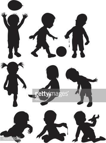 Two year old children ( Cartoon Style ) Clipart Image.