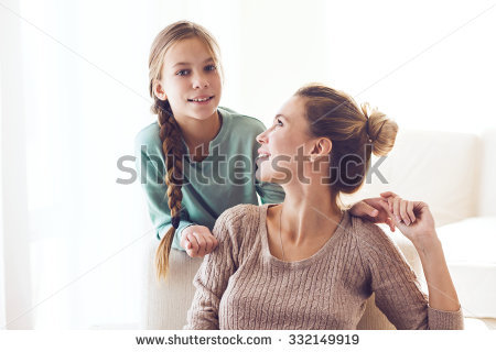 Mother And Daughter Hug Stock Images, Royalty.