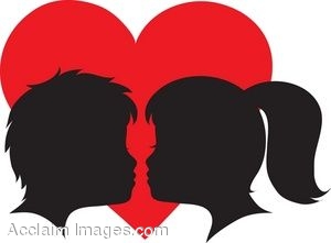 Two People Kissing Clipart.