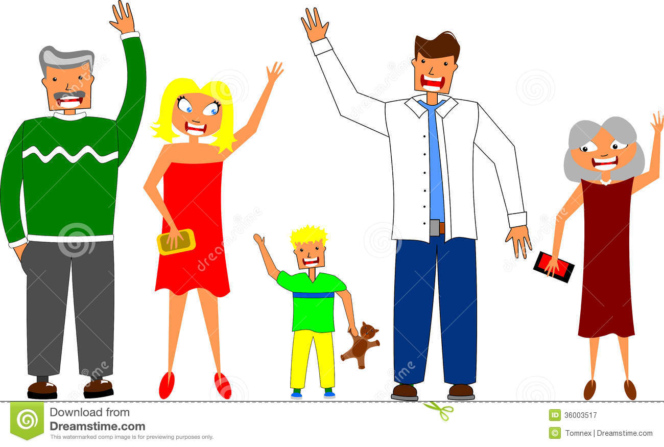 Group Of People Waving Goodbye Clipart.