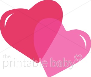 Two Pink Hearts Clipart.