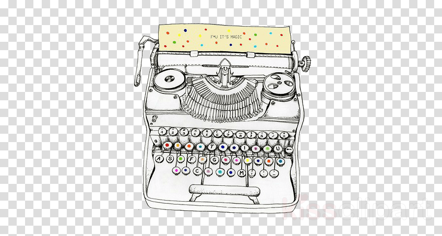 typewriter office equipment office supplies drawing clipart.