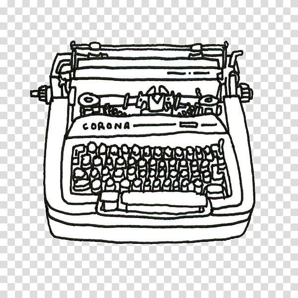 Typewriters, illustration of white and black Corona.