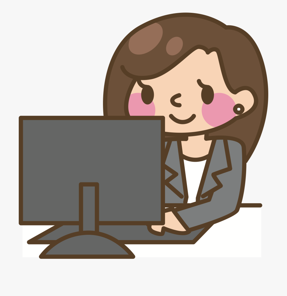 Female Computer User Big Image Png.