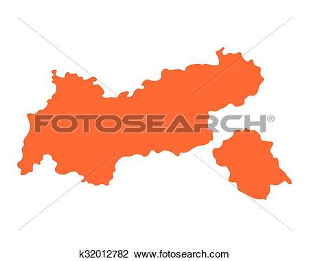Clipart of Map of Tyrol k32012782.