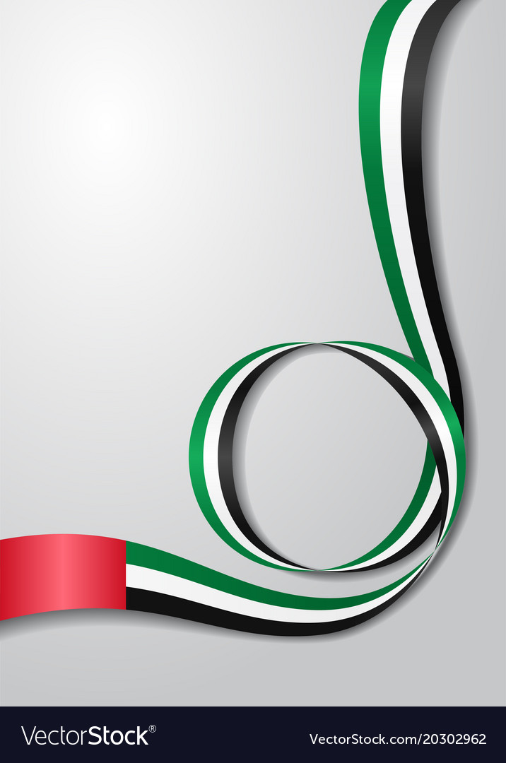 United arab emirates flag wavy background.