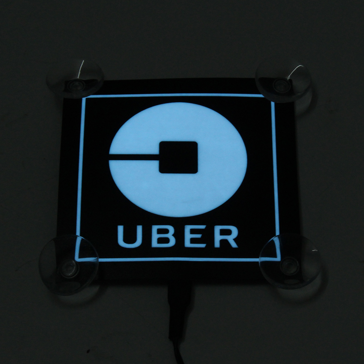 5V Uber LED Service Lamp Car Sign Logo Sticker USB Flashing Decoration  Lights Blue.