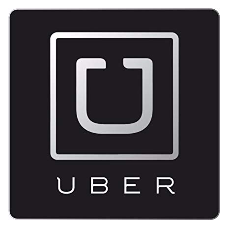 LARGE UBER CAR DECALS ~ 8 x 8 inches White Decals Vehicle Sticker signs. 2  DECALS!.