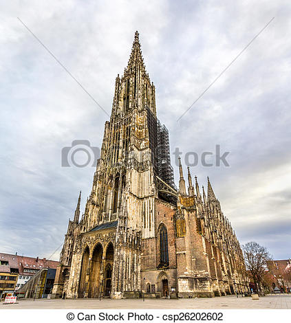 Stock Photography of View of Ulm Minster.