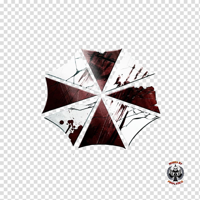 Umbrella Corporation Logo, brown and white pattern art.