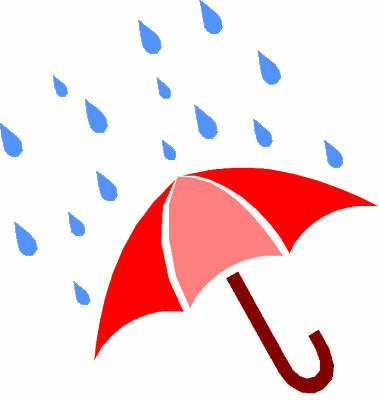 Clipart Of Umbrellas And Rain.