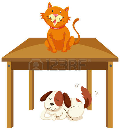 Dog Under The Table Clipart.