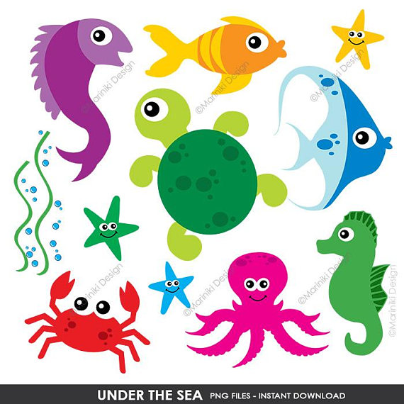Under The Sea Clipart, Sea Animal Clip Art, Ocean Clipart.