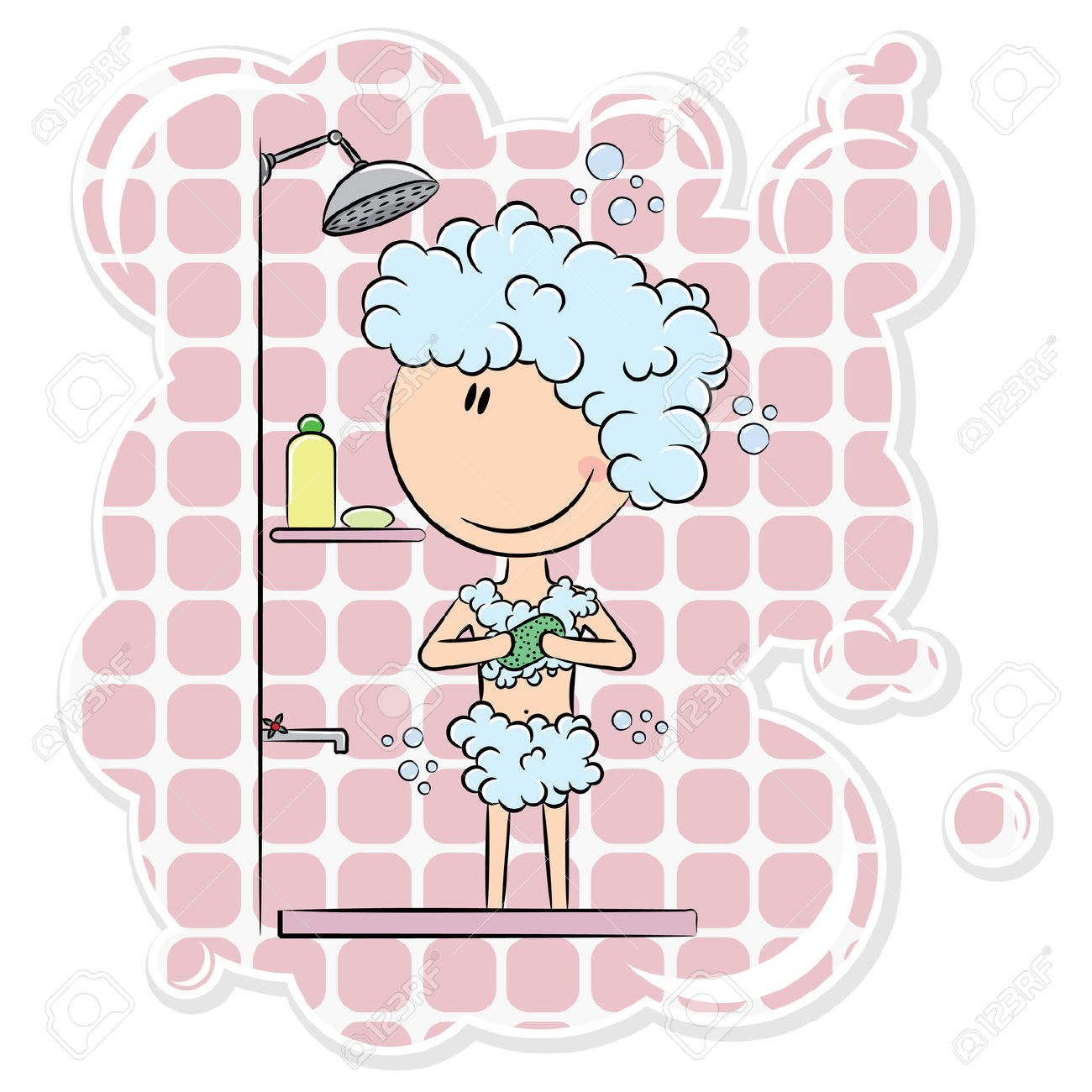 Showing post & media for Cartoon woman under shower.