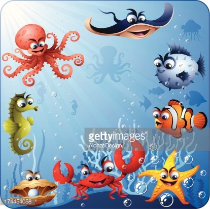 Underwater Scene Clipart Image.