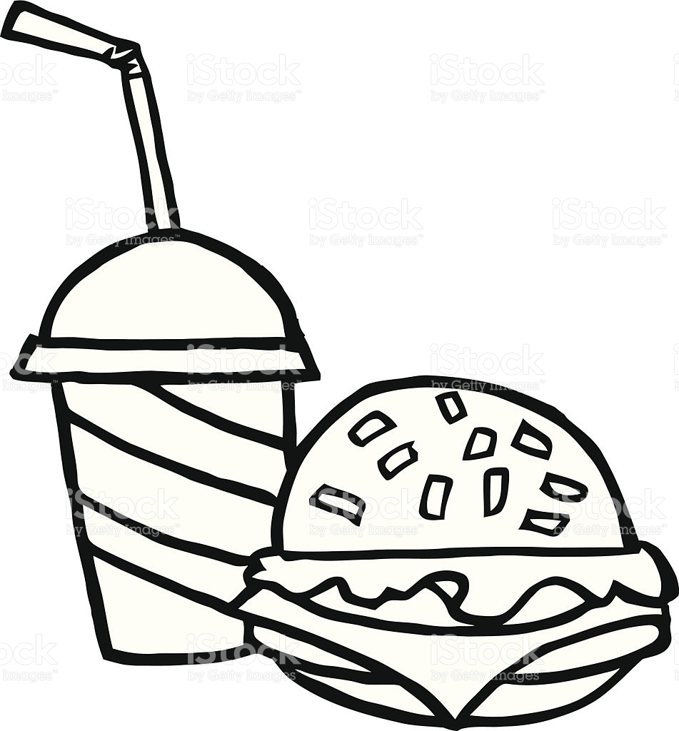 Junk Food Clipart Black And White.