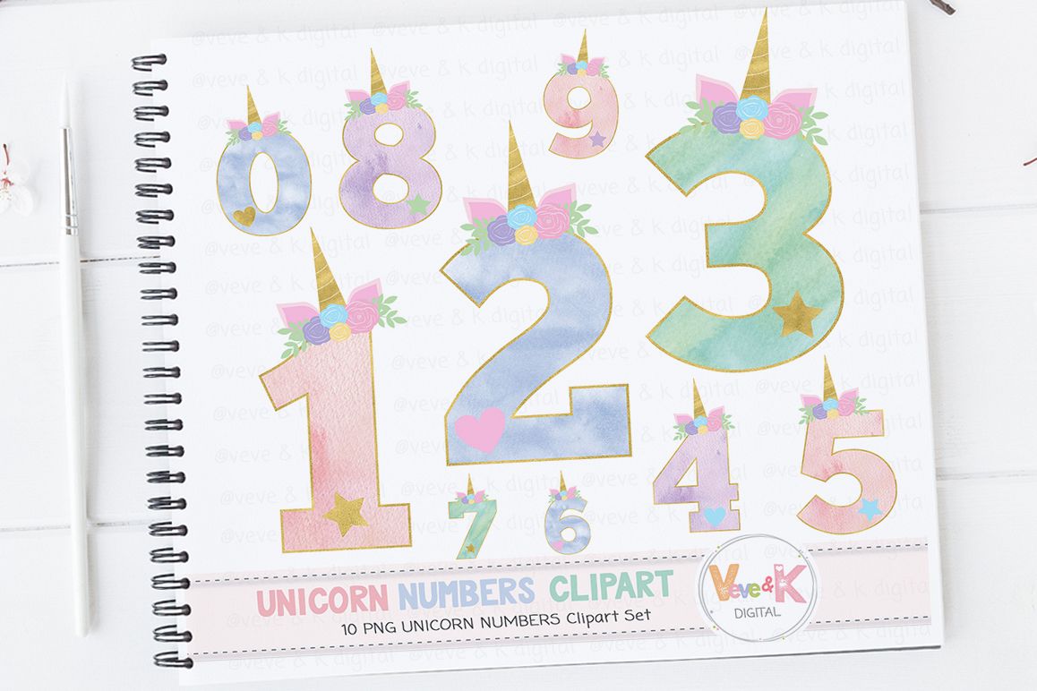 Unicorn Numbers, Unicorn Numbers Clipart, Numbers Clipart, Unicorn Clipart,  Unicorn Graphics, Unicorn Baby Shower, Unicorn Birthday.