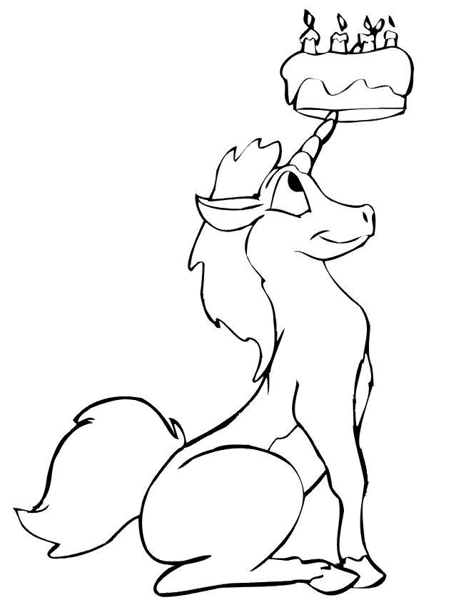 Unicorn Birthday Coloring Pages.
