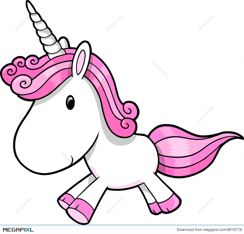 Pink Unicorn Vector Illustration 9818776.