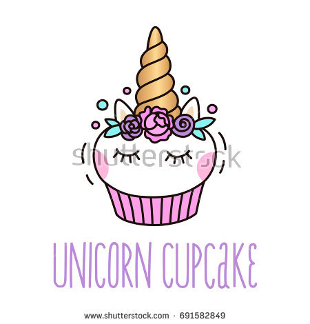 Cupcake Unicorn Clipart.