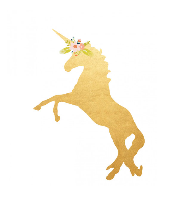 Gold Unicorn Clipart.