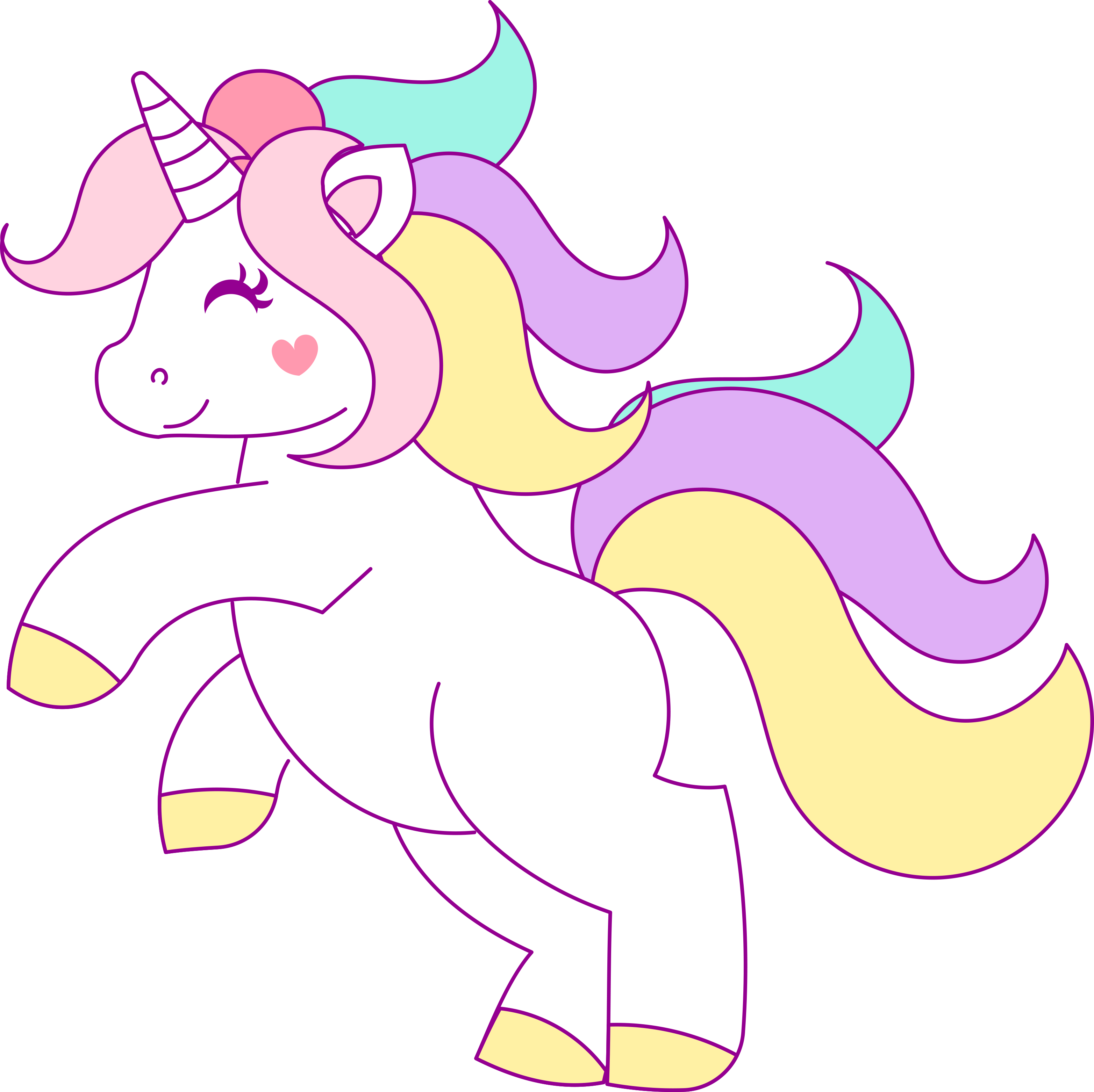 Happy unicorn clipart.