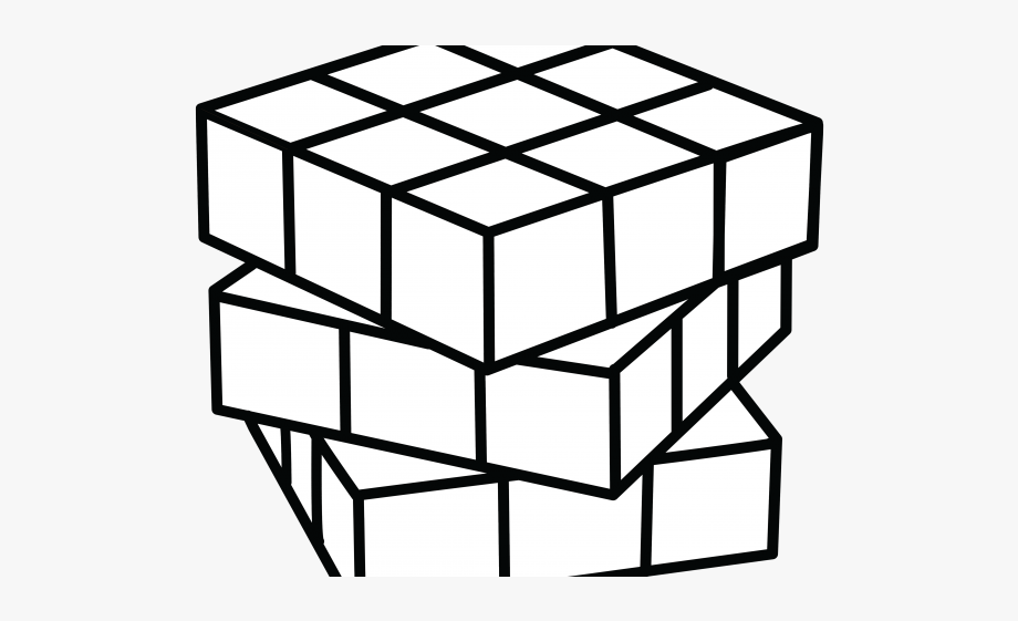 Cube Clipart Coloring Page.