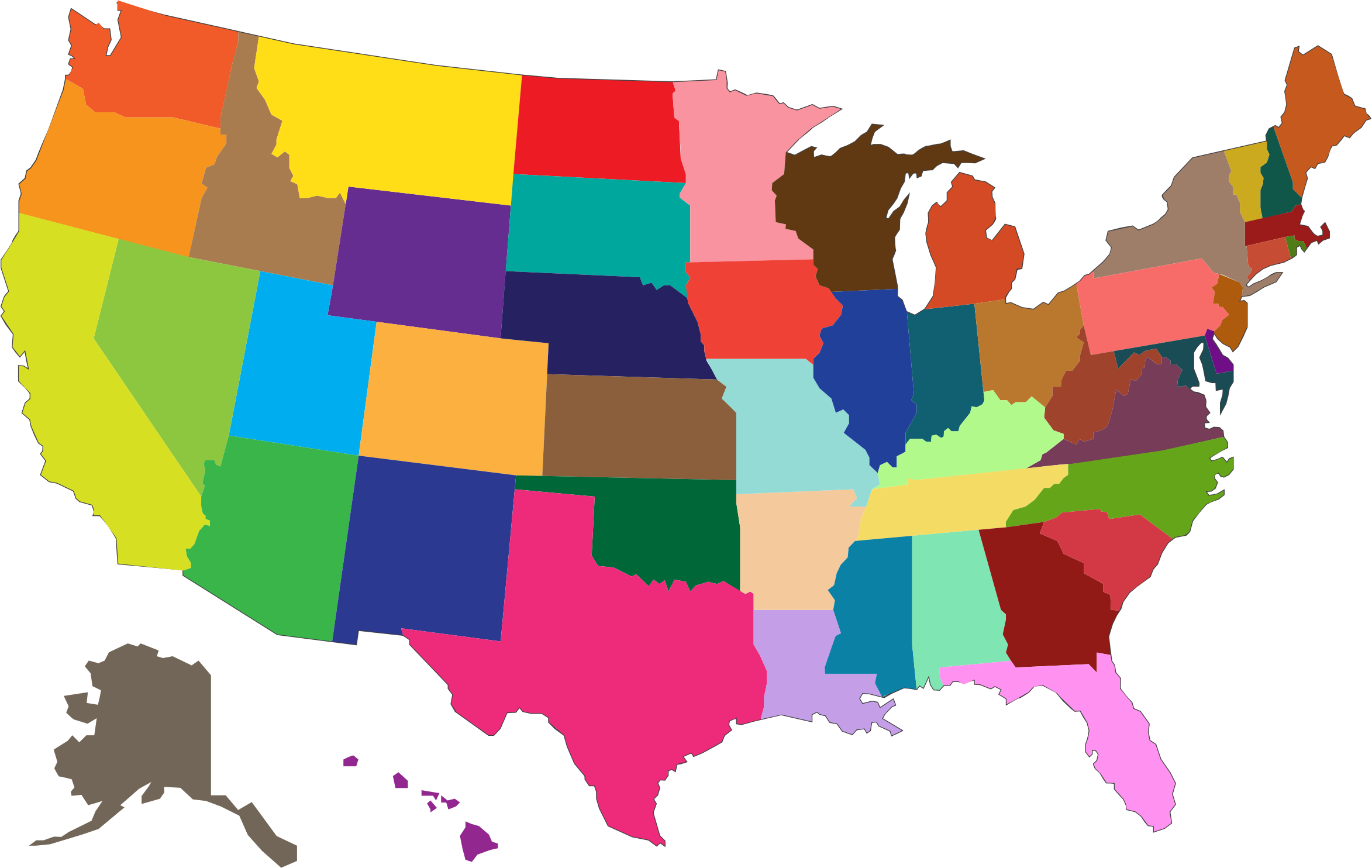 United States Clipart Map.