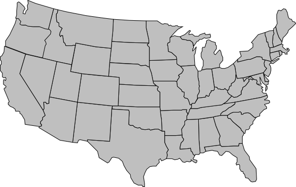 United States Of America Map Outline Gray Clip Art at Clker.