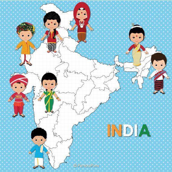 Children of India clipart, Children, Unity clipart, Ethnic.