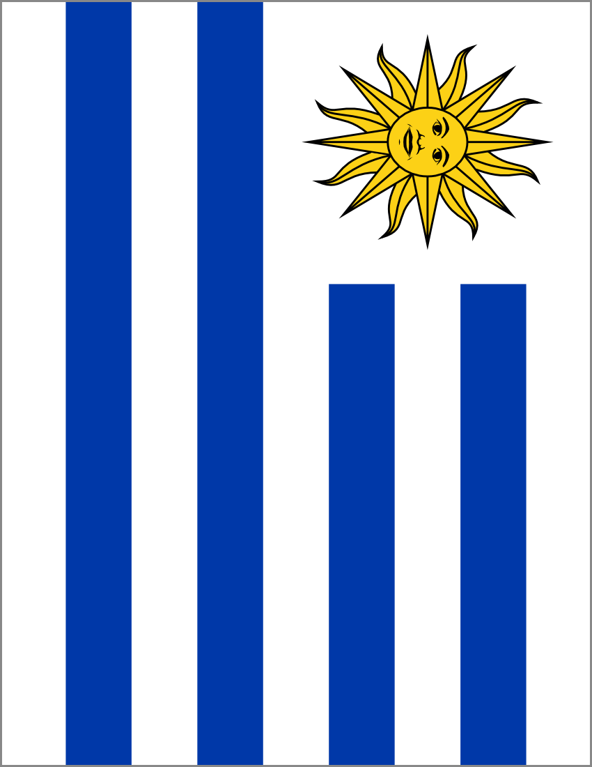 Uruguay Flag Full Page Clip Art Download.