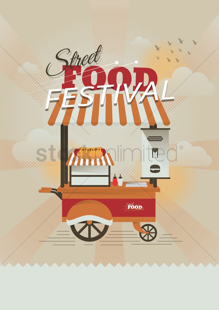 Street food festival design Vector Image.