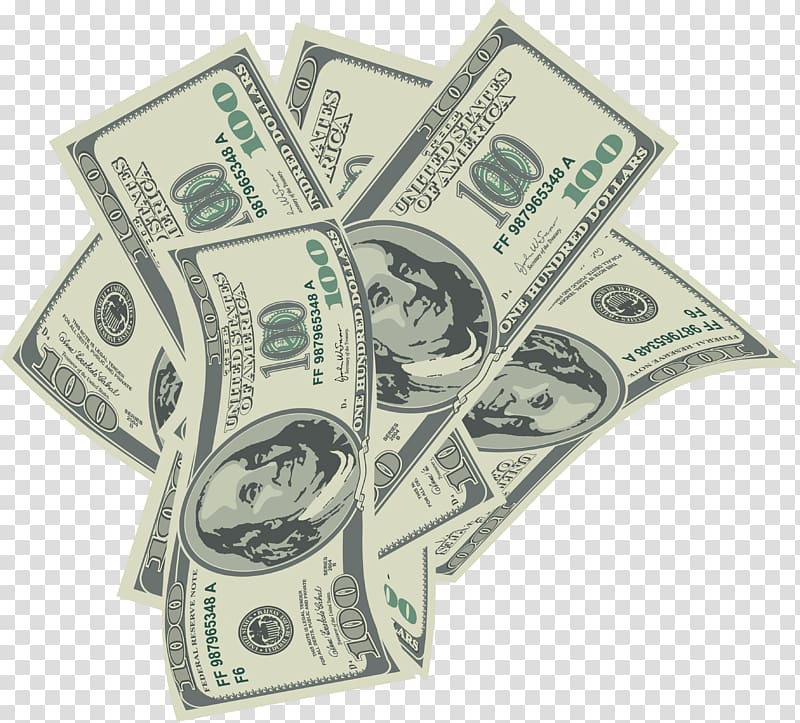 Six 100 US dollar banknotes illustration, Money , Falling.