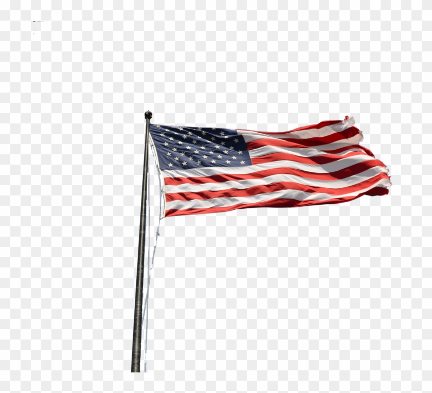 American Flag On Pole Png Picture Black And White Download.
