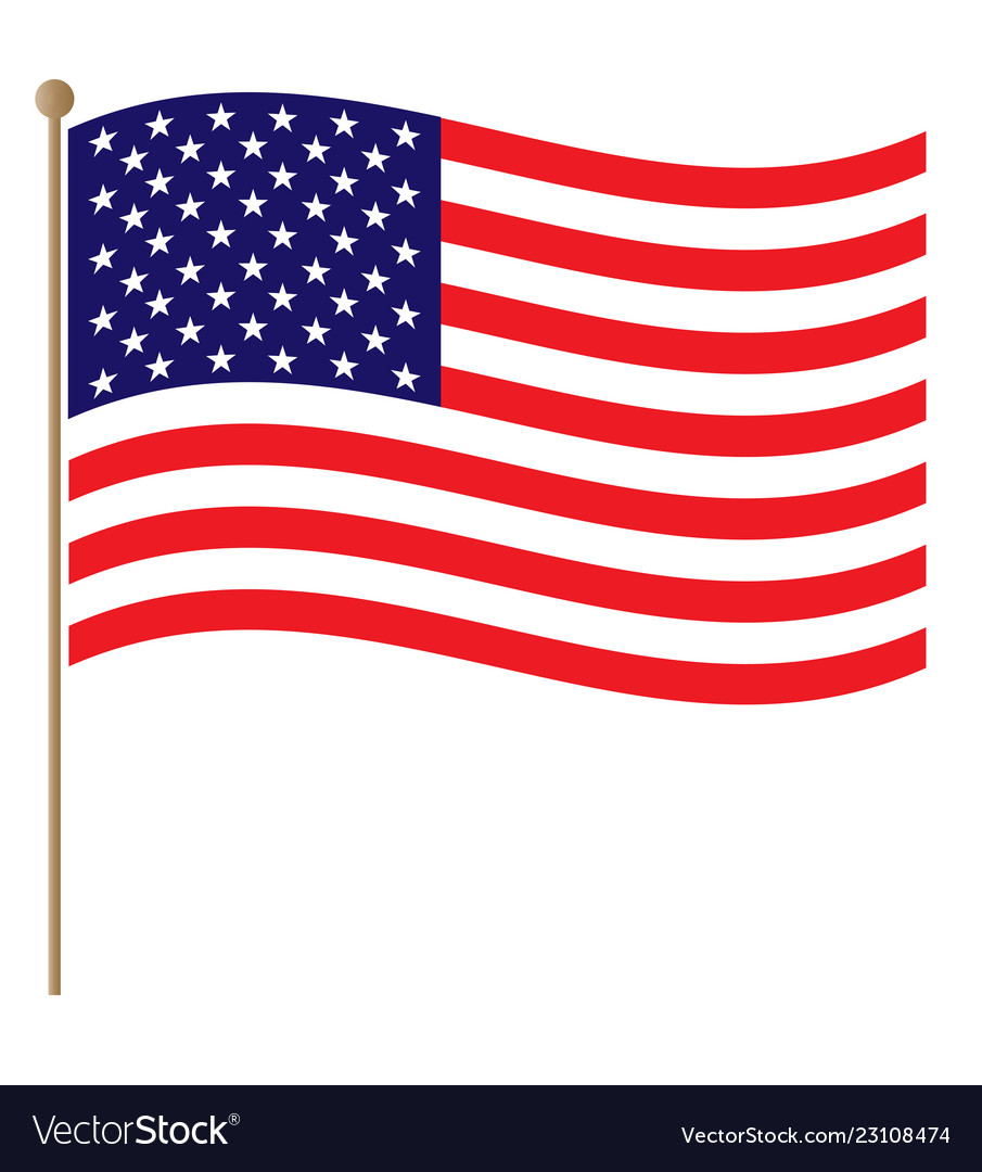 American national flag waving.