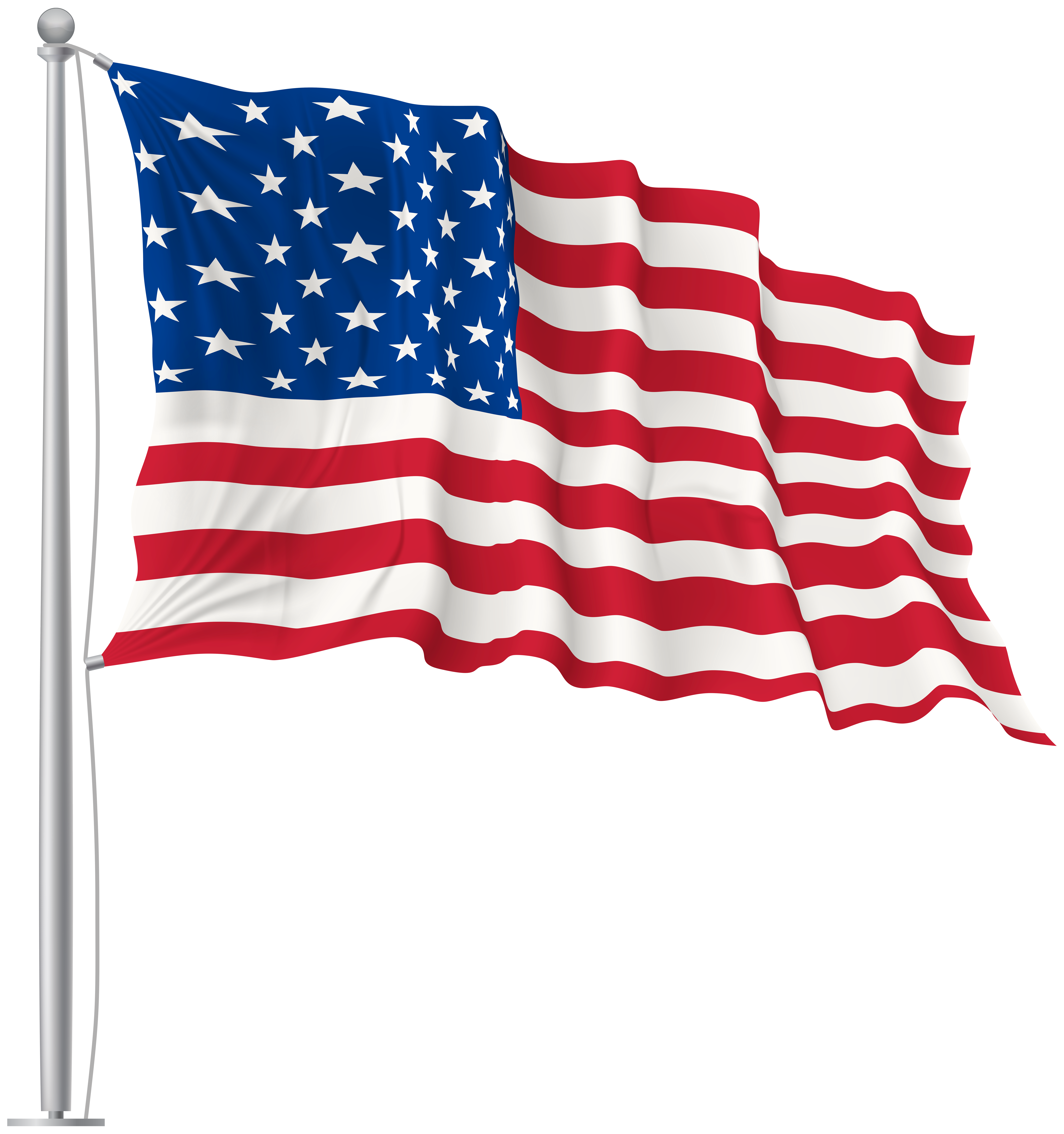 USA Waving Flag PNG Image.