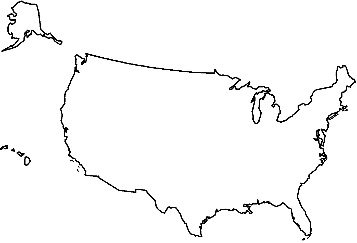 Clipart Of United States Map Outline Us #83471.