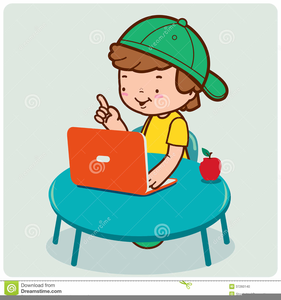 Student Using Computer Clipart.
