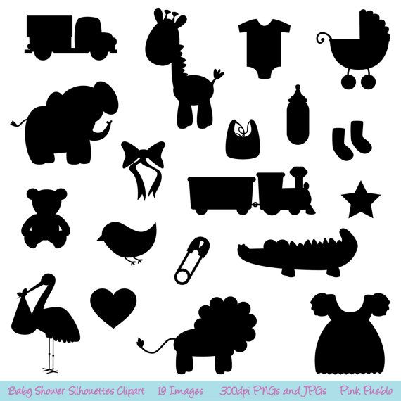 Baby Shower Silhouettes Clipart Clip Art.
