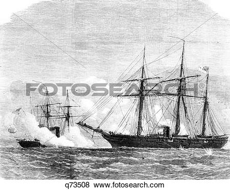 Pictures of 1800S 1860S Confederate Ship Alabama Versus The Uss.