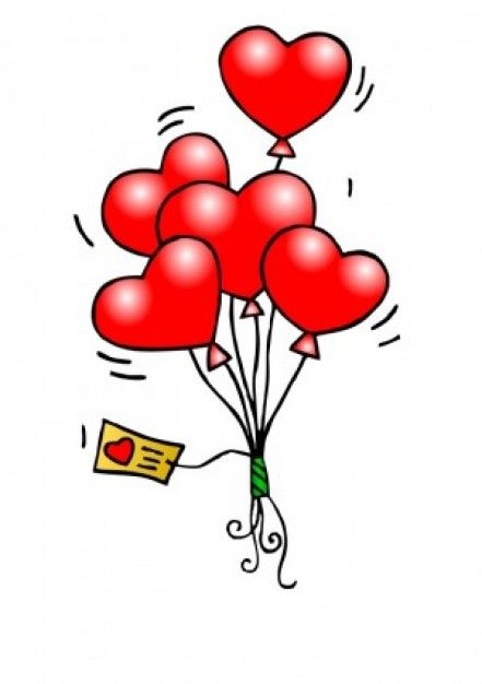 Heart Balloons Vector clip art.