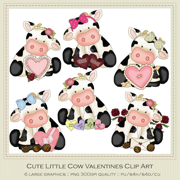 Valentine Cow Clipart.