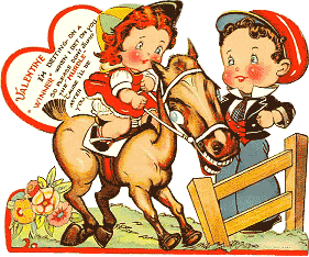 Valentine\'s Day Horse Racing Clip Art.