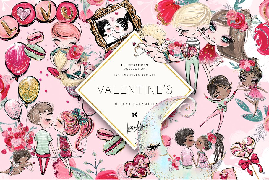 Valentines Day Clipart ~ Illustrations ~ Creative Market.
