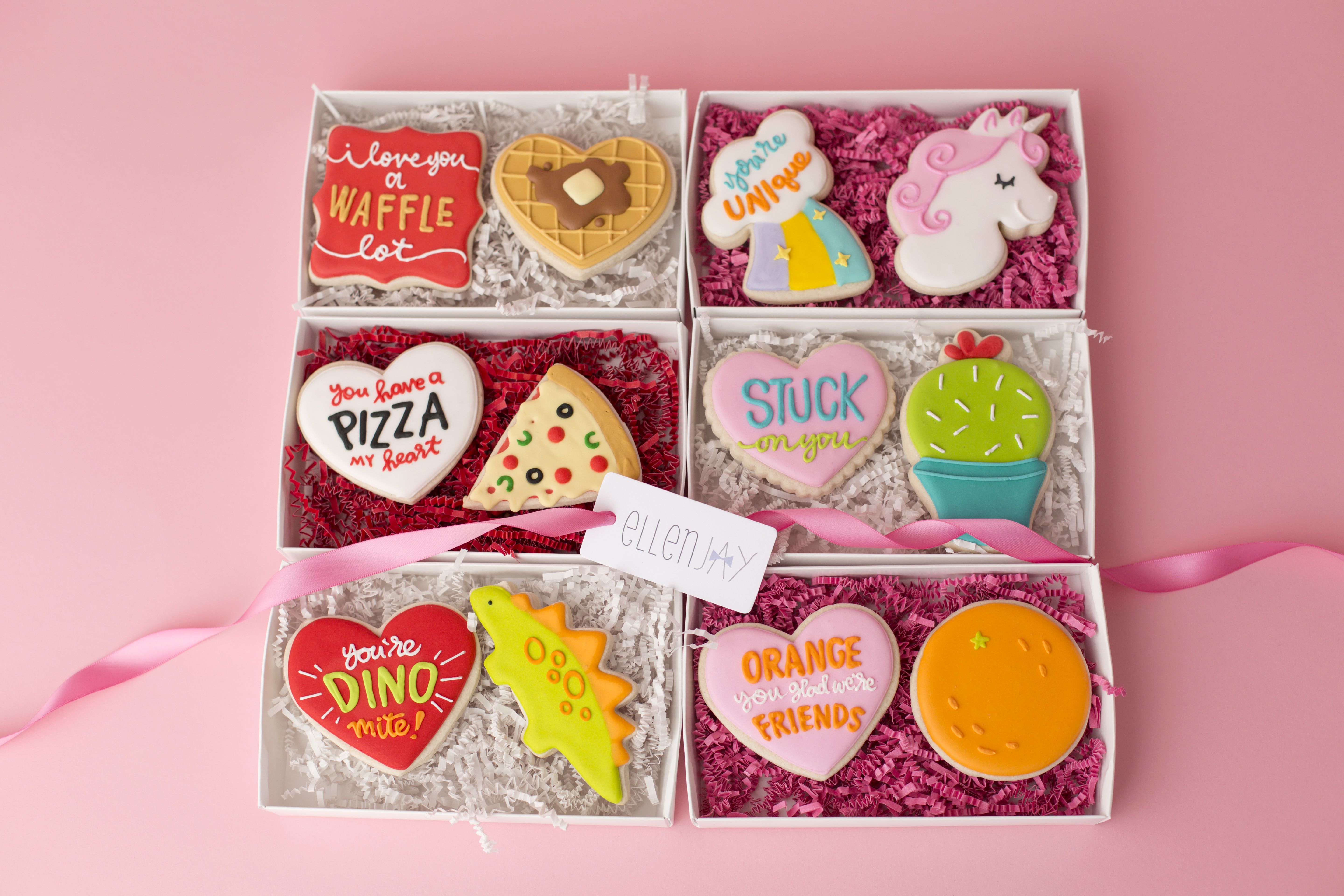 Valentine\'s Day Iced Sugar Cookie 2 Count Gift Boxes.
