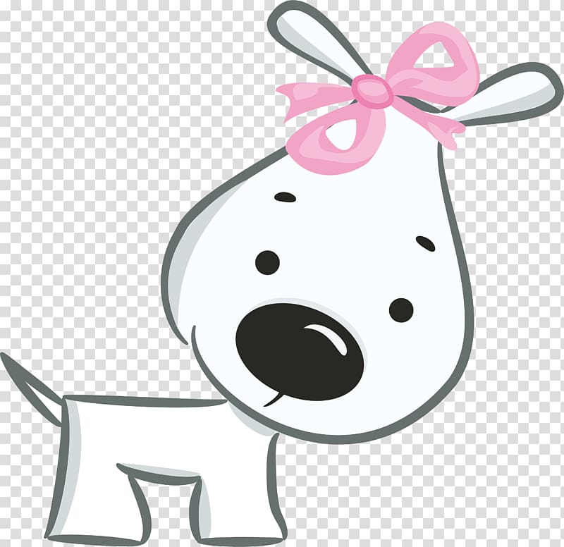 White dog illustration, Dog Valentines Day Happiness.